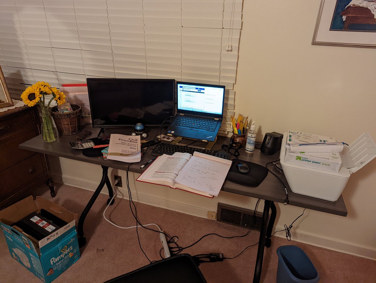 lauren_sween's tweet photo. Officially an inhabitant of my childhood bedroom for the coming months.  But my amazing sister in law &amp; niece got my desk space set up so I can continue my law school progress. I'm truly blessed. https://t.co/7nPyxvRx70