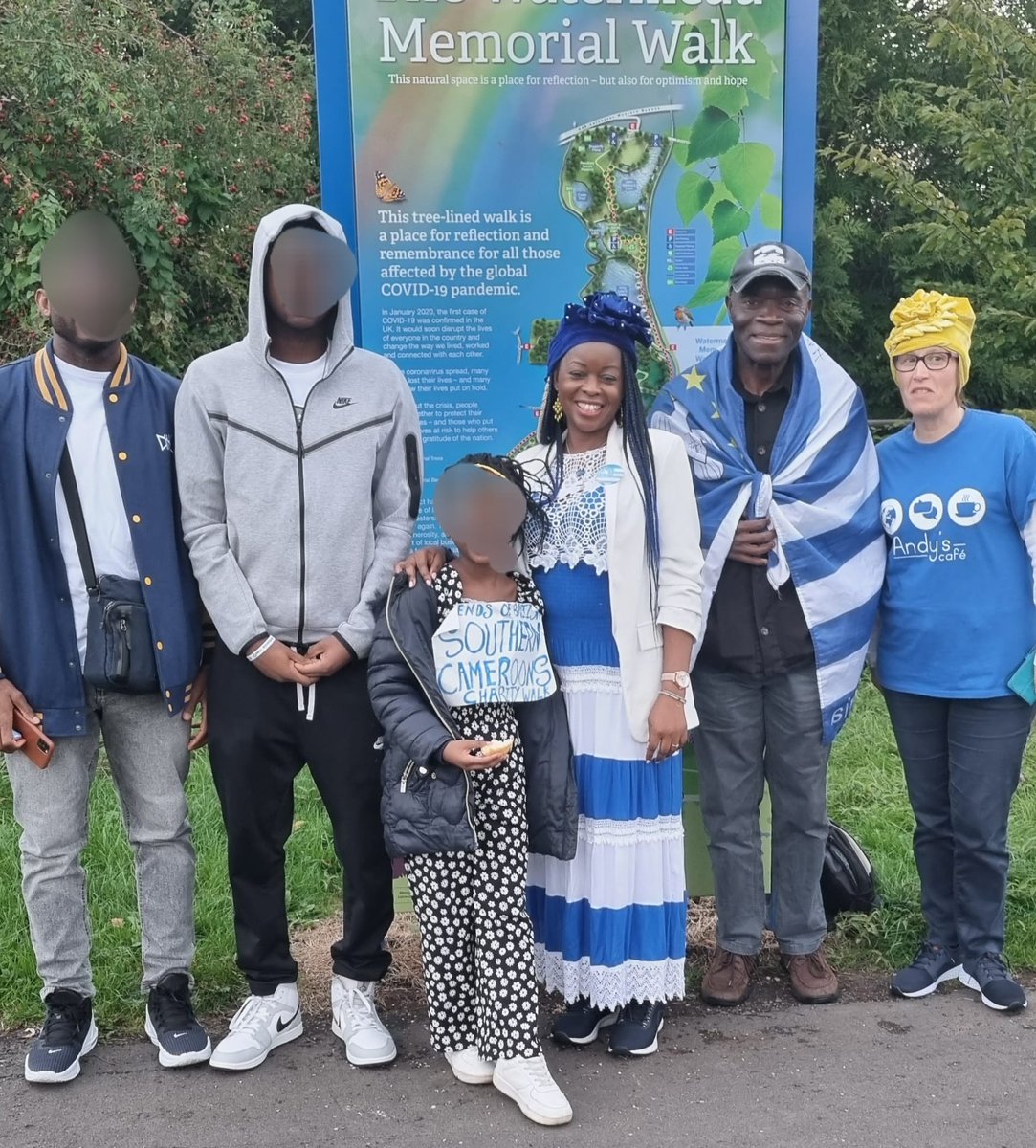 MariantaNjomia's tweet photo. 2022 Ambazonia Independence Day Commemorations - Theme: “The Philanthropist In You” 💙🤍💙Raising awareness of our Independence Day &amp; the ongoing genocide. Thanks @ClaudiaWebbe &amp; the goodwill citizens of Leicester. To sponsor our 10km walk click link. https://t.co/tAXdFqgFcp🙏🏽🙏🏽 https://t.co/ef1aIiKHe6