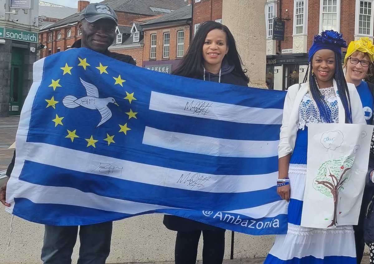 MariantaNjomia's tweet photo. 2022 Ambazonia Independence Day Commemorations - Theme: “The Philanthropist In You” 💙🤍💙Raising awareness of our Independence Day &amp; the ongoing genocide. Thanks @ClaudiaWebbe &amp; the goodwill citizens of Leicester. To sponsor our 10km walk click link. https://t.co/tAXdFqgFcp🙏🏽🙏🏽 https://t.co/ef1aIiKHe6