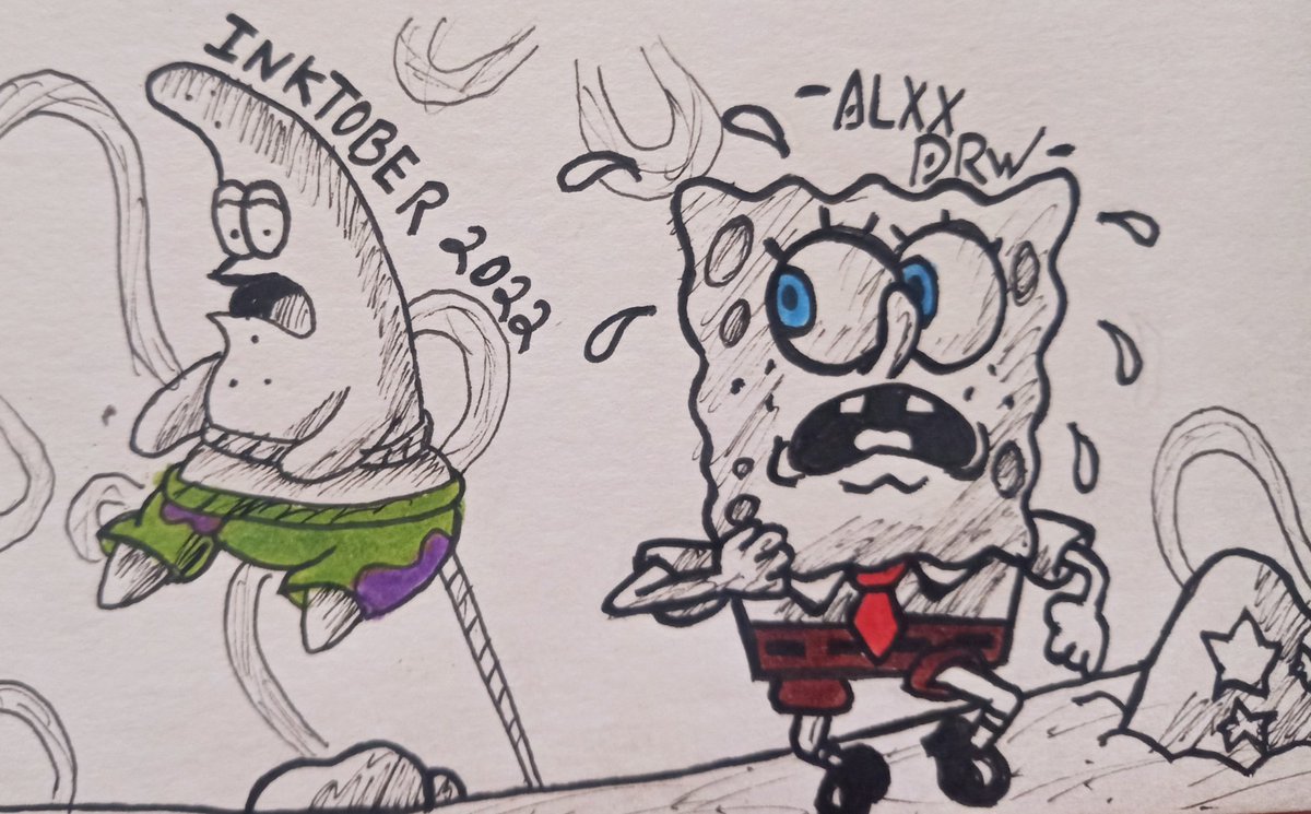 AlxDrw's tweet photo. Inktober Dia 2: Huida
✏️Sigueme para seguir creciendo✏️
#inktober2022 #Inktober #intoberday2 #InkDrawing #inktoberlist #inktober22 #drawing #drawingart #bobesponja https://t.co/MzwqHBBX7u