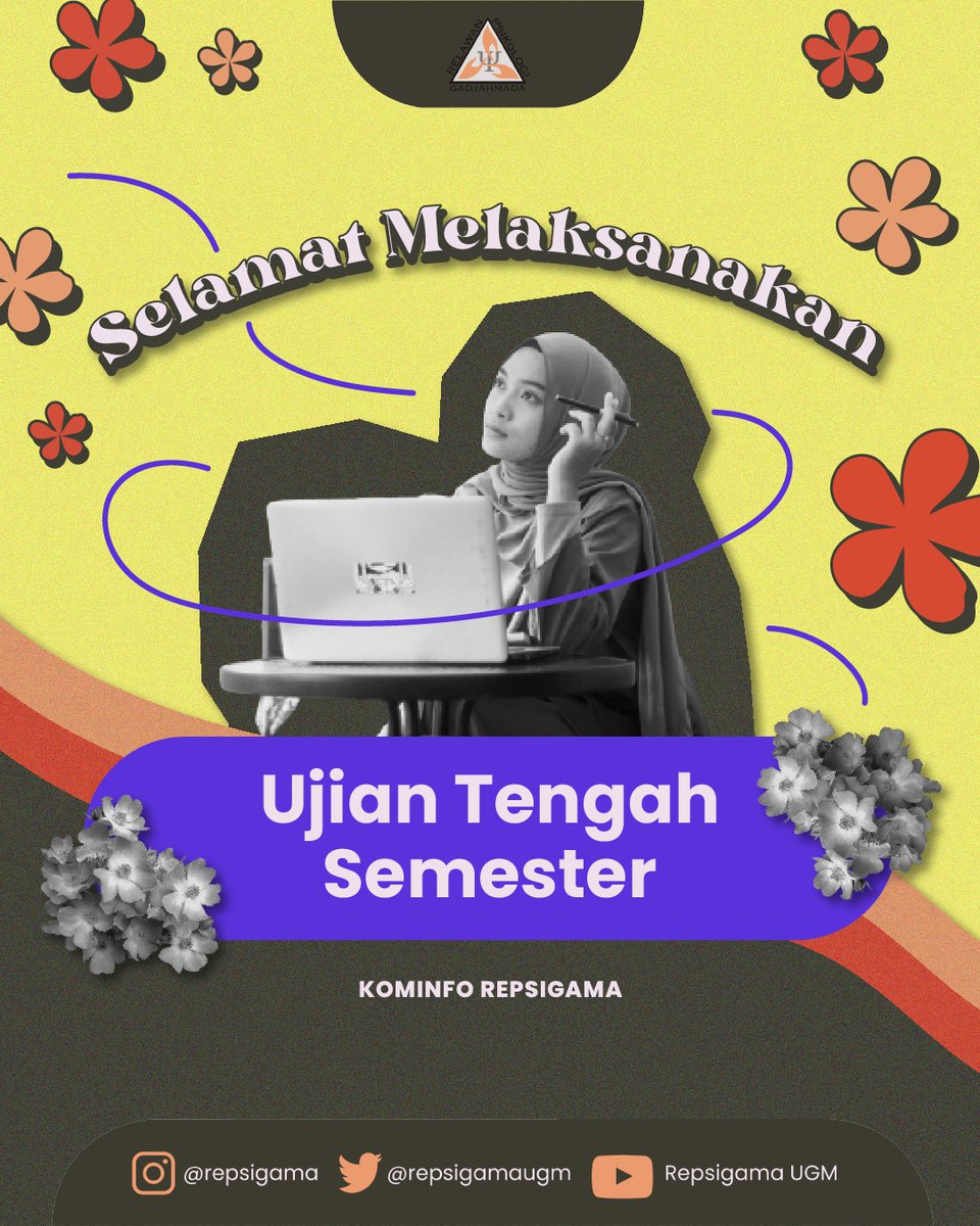 repsigamaugm's tweet photo. Selamat mengerjakan UTS teman-teman semua! Semoga teman-teman memilih jawaban yang tepat ya π. Jangan lupa juga untuk selalu terhidrasi dan makan secara teratur.
#UjianTengahSemester #UTS #MidTerm #MidTermExam #Ujian #Fokus #Repsigama https://t.co/6iumlqrITs