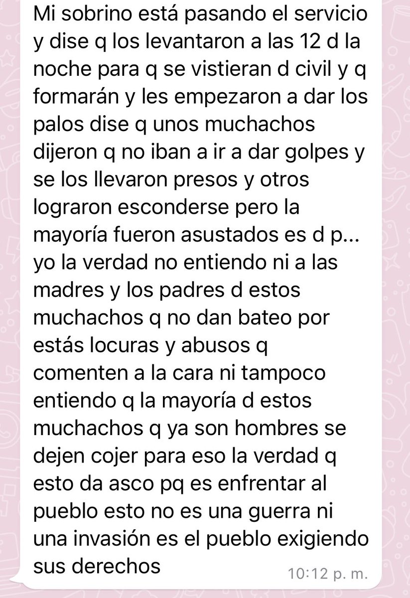 Menores de edad, de entre 17 y 21 años, q pasan el Servicio Militar Obligatorio #Cuba son obligados, bajo amenaza de ir presos, a agredir a manifestantes pacíficos en La Habana. Felicito a quienes mantuvieron su dignidad y se negaron a hacerlo. Los padres deben evitar estos abuso