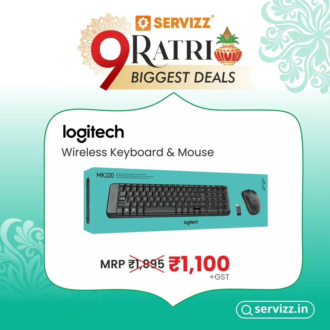 Servizz1's tweet photo. 9Ratri Biggest Deals 🤩
💚 Peacock Green Day Special Deal!
Logitech Wireless keyboard & Mouse Only At Rs 1̶9̶9̶5̶
Rs 1100
For Buying, Visit https://t.co/5m2Xcy3MJw or Download SERVIZZ
App
Offer till 4th Oct 2022
#servizz #servizzindia #servizzapp #navaratrisale
#navratrisale https://t.co/vDS8ijcm2e