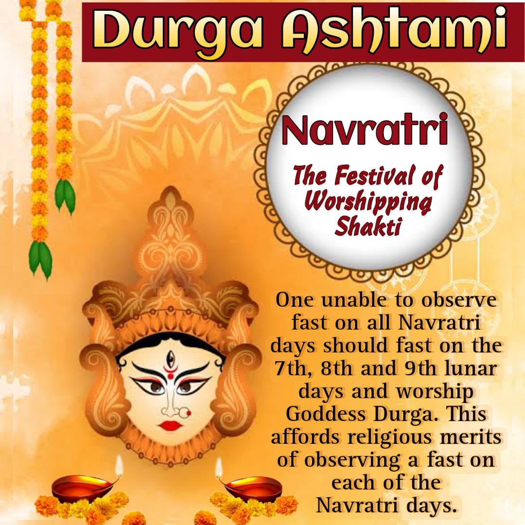 Shardiya Navratri has its significance in performing Shakti Upasana during these 9 days for various Goddess‼️ #DurgaAshtami should be celebrated with great fanfare through the rendition of devotional songs, music and dancing‼️ - Sant Shri Asharamji Bapu