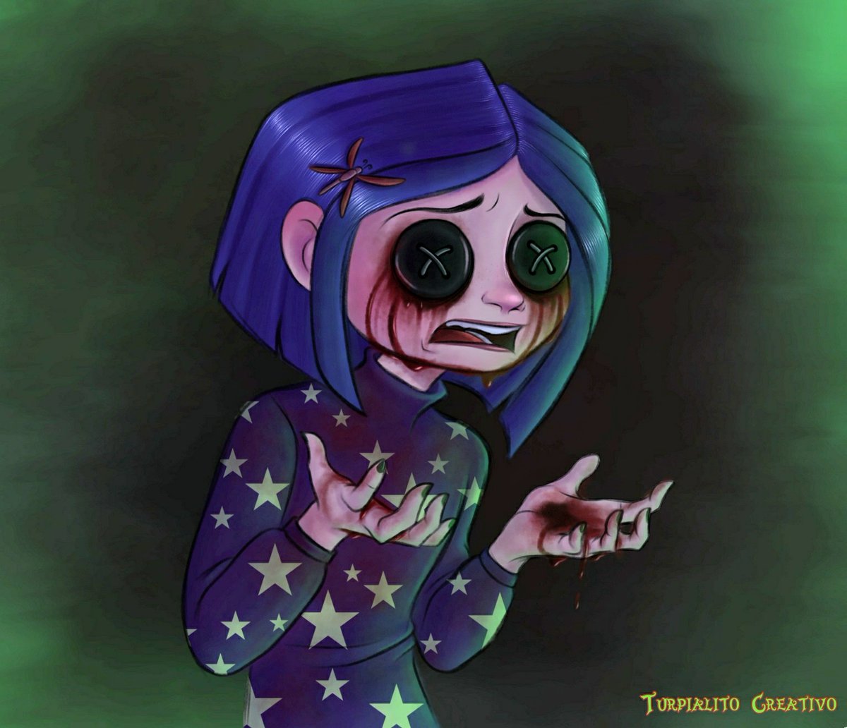 — "¿Por qué...? ¿Por qué dejé que lo hiciera?"
#Coraline #Coralineylapuertasecreta
#CoralineFanart
#Halloween2022 #Halloween #halloweenart