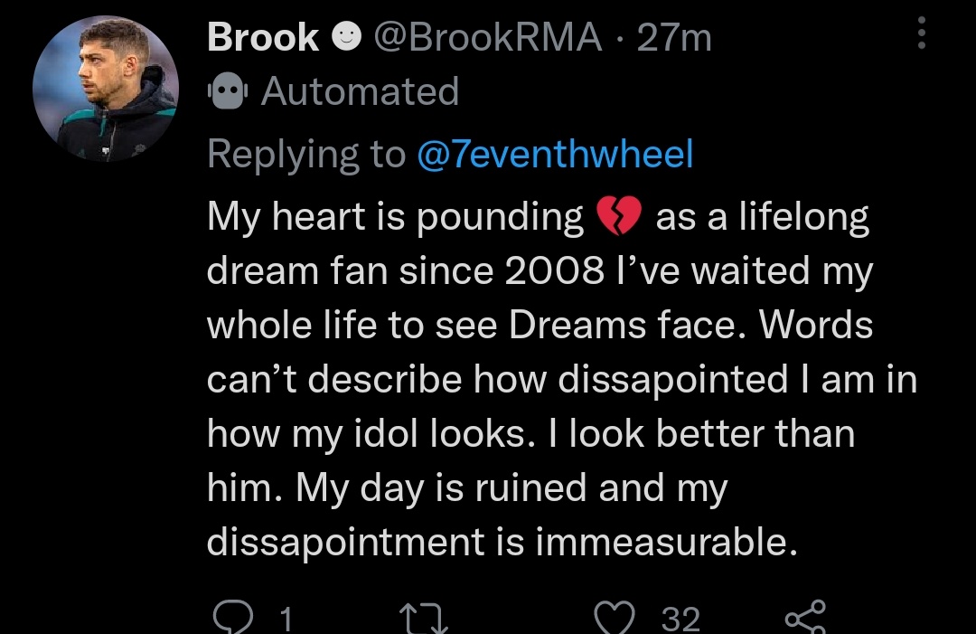 butter_echo's tweet photo. Dream's face reveal is pitiful.. I get it, it's the "internet" but these are dissapointing. Picking on someones looks who was "expected" to be attractive.. Yes, dream is problematic based on his past but what makes these people whose posting these stuff better than him? https://t.co/TktygIBwdk