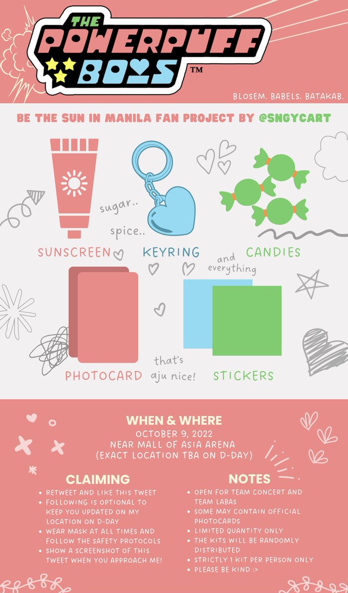 𝐬𝐮𝐠𝐚𝐫 🍬, 𝐬𝐩𝐢𝐜𝐞 💫, 𝐚𝐧𝐝 𝐞𝐯𝐞𝐫𝐲𝐭𝐡𝐢𝐧𝐠 𝐭𝐡𝐚𝐭'𝐬 𝐚𝐣𝐮 𝐧𝐢𝐜𝐞 ✨

⁀➷ seventeen be the sun in manila fan support

hi carats! i'll be giving away fan kits on day 2 (oct 9)

check the photo for more details, see y'all there! 💖

#BETHESUNinMNL #BeTSinMNL