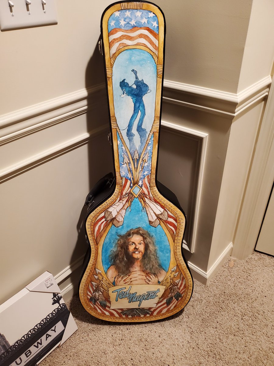 Rob_J_M's tweet photo. Gift done by artist in Nashville. My 1st concert was seeing Uncle Ted at Pocono Jam in late-70s. @TedNugent https://t.co/grmF4P5Mf0