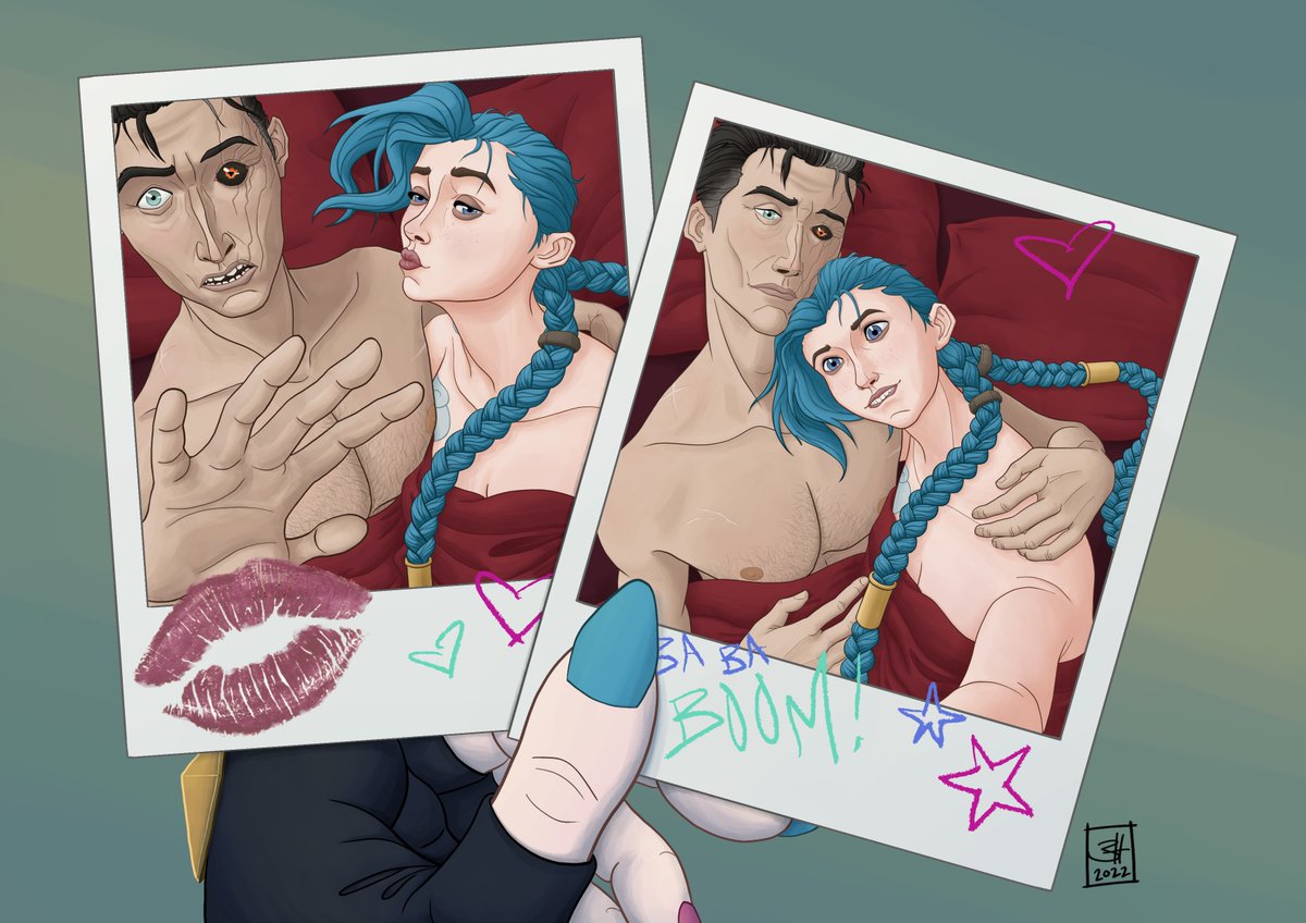 snackingonsilco's tweet photo. My contribution to the fantastic #Jilco zine, @ZaunsMostHated. Honored to have been a part of it.

#silco #jinx #silcoart #jinxart #bombshark #arcane #arcaneart https://t.co/DMOuAIyorM