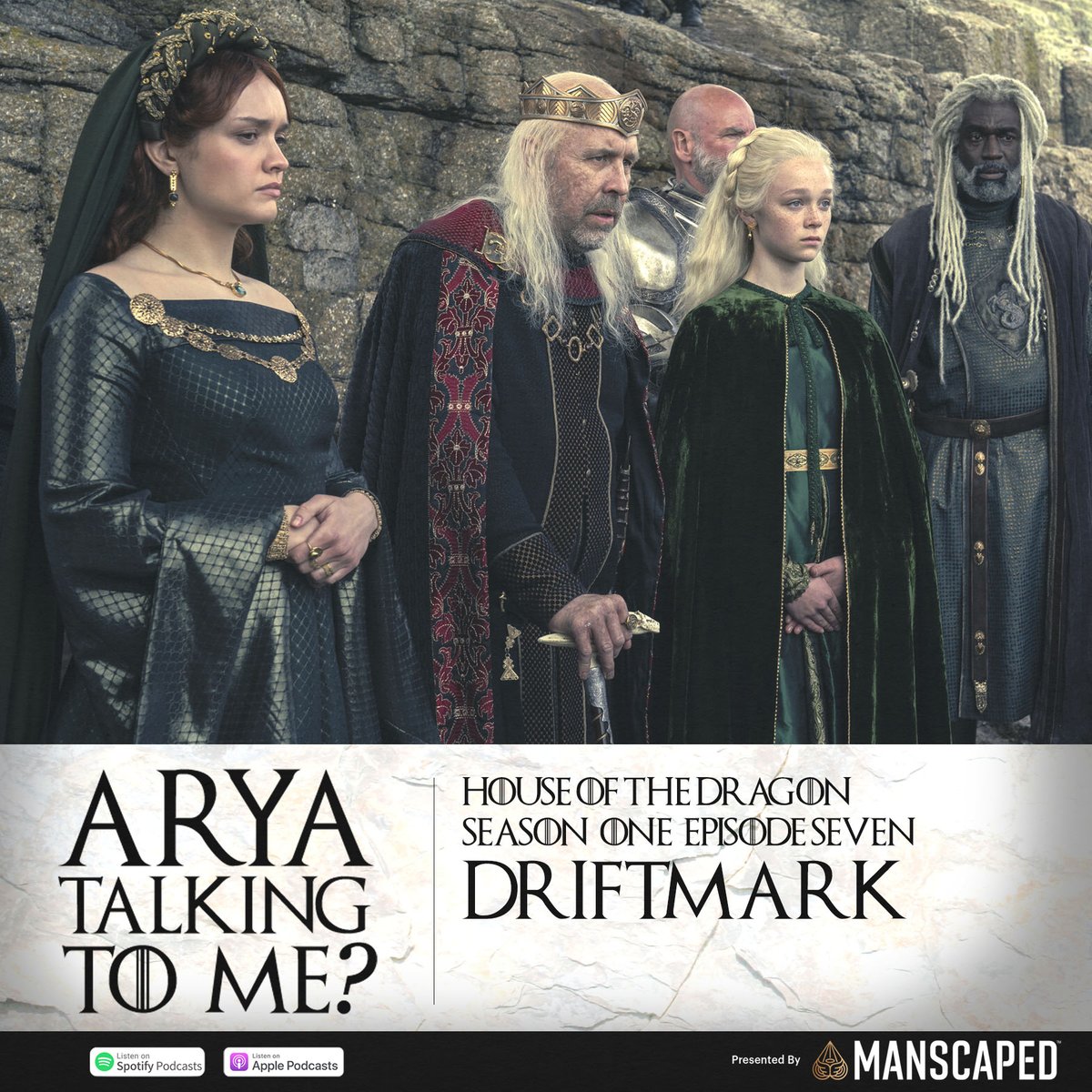 There's something rotten in the state of #Driftmark. Oh I think it's that gross open wound on that royal's arm/face. It's a Dragon-in-a-bottle episode this week as the family convenes for a funeral, some fighting, and of course... some incest. 

⚔️ linktr.ee/aryatalking #HOTD