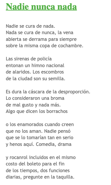 CarlaFaesler's tweet photo. Nadie, nunca, nada #poema de @javier_raya en su blog:
https://t.co/rZXeHaC7UX #JavierRaya buen camino✨ https://t.co/XQkap3JvfC