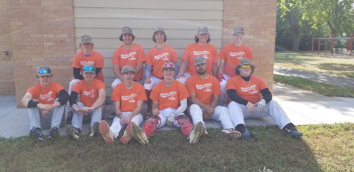 today ends his 9th and Final Gopher State Fall Ball season and his most successful one ever.  with a record of 7-1.
At bat %  6 for 14

On base %  11 of 19
9 Stolen bases 
HR 1
he caught for 7 of the 8 games for a total of 725 pitches