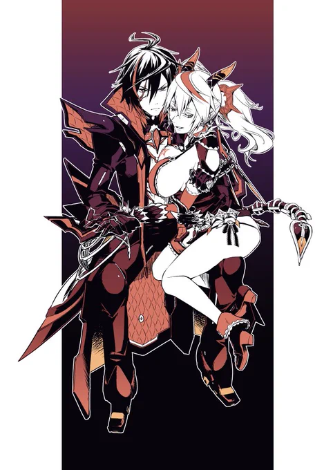 まだSkebではモノクロ系で描いてないんですけど、カラーじゃなくてこっちが良い!ってのがあればモノクロイラストが良いと書いて下さればー(グラデマップで色付けてるだけなので 