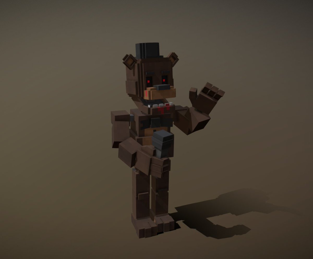 Los modelos de Fnaf que hice y salieron en 
#UnDiaConJuan 

#minecraft #blockbench #model3D #nimuvt #fnaf #fivenights