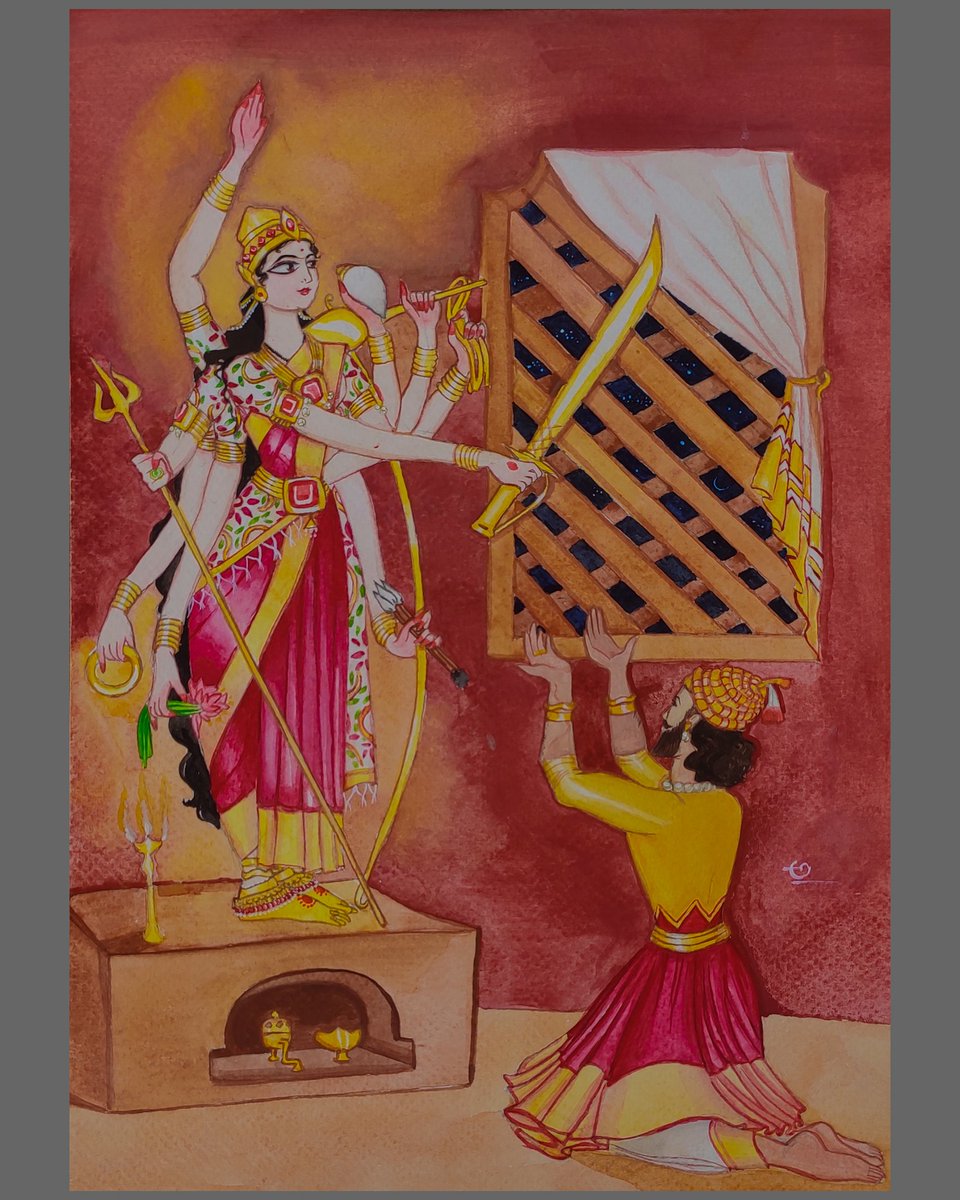 Amarnadh_d's tweet photo. దుర్గాష్టమి శుభాకాంక్షలు!
Bhavani devi blessing Chhatrapati Shivaji with bhavani talwar.
#AmarArts #DeviSeries https://t.co/YO5B0setDN