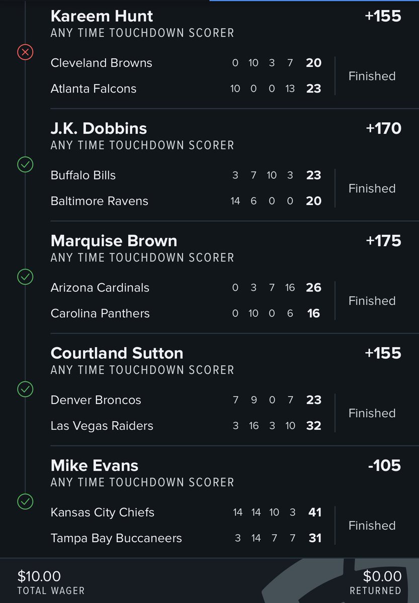 robthesportsfan's tweet photo. I was really a Kareem Hunt TD away from $11k 🤯 https://t.co/wqgIUJ5VfP