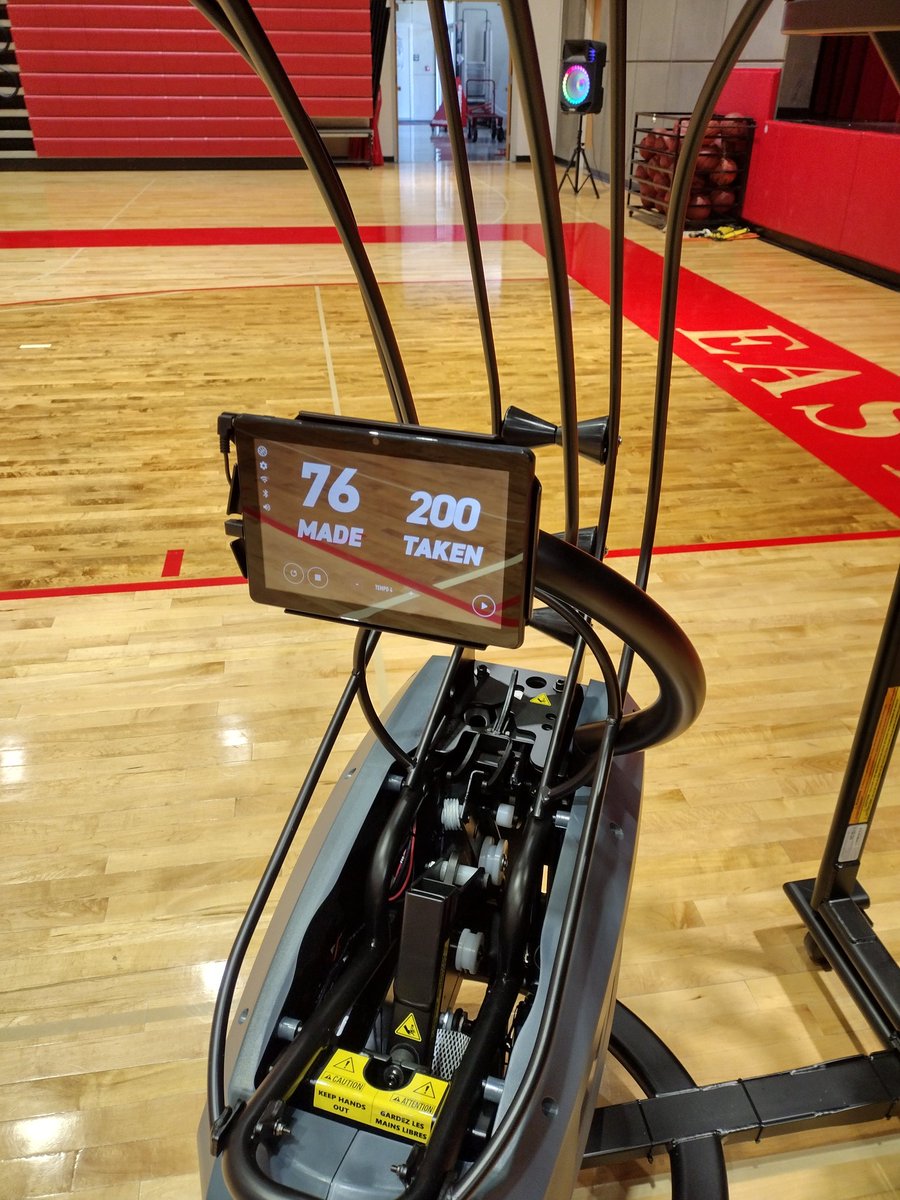 east_buc_bball's tweet photo. Got our new @drdishbball set up earlier today and had 5 guys trying it out. They love it. Can't wait for all the GBB &amp; BBB players to take advantage of it. What a resource! #BucPr1de #EastBuc #DrDishFamily #basketball #shoothoops https://t.co/JODiitkTMF