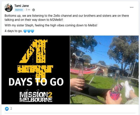 theluckylance's tweet photo. What #tyranny and #oppression in #Victoria? Tami Jane organiser of Mission2Melbourne, next weekends 5 day long walk festival is already on the #beers! 🍻

What is it with #freedumb leaders and partying,  and what is she fighting for?  @VictoriaPolice @cityofmelbourne #notaprotest https://t.co/wcRDd5TM0Q
