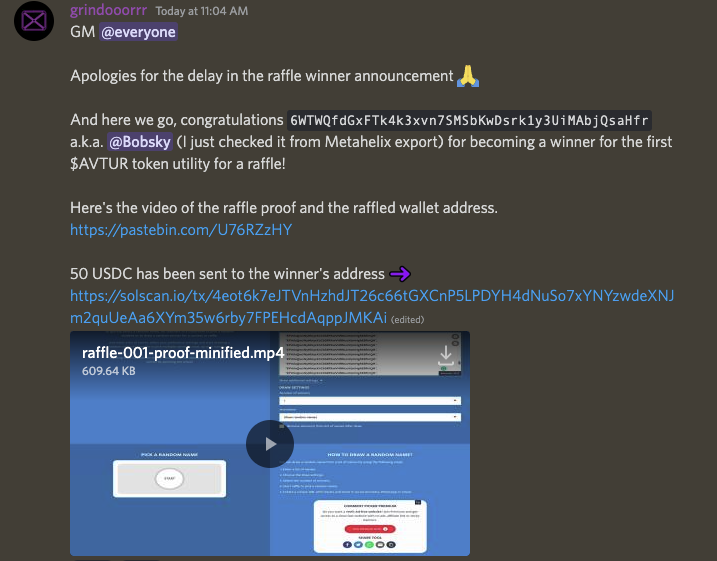 We've just announced our first raffle winner (our $AVTUR utility).

Are you still fading PLANE-X anon? 😊