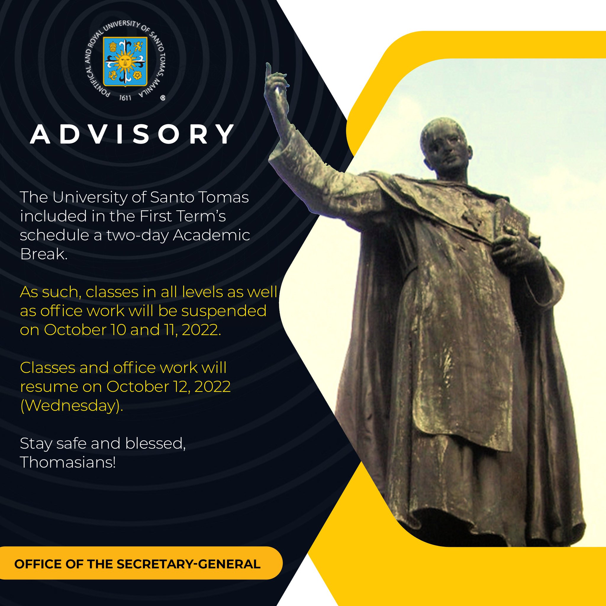 University of Santo Tomas on Twitter "The scheduled Academic Break