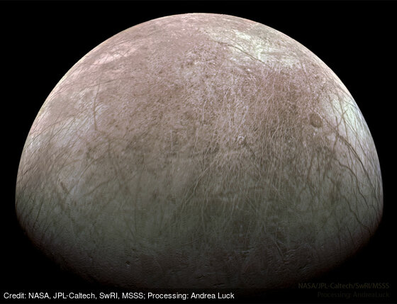 #Jupiter's #Europa from Spacecraft #Juno
Image Credit &amp; License: #NASA, #JPL-#Caltech, #SwRI, MSSS; Processing: Andrea Luck 