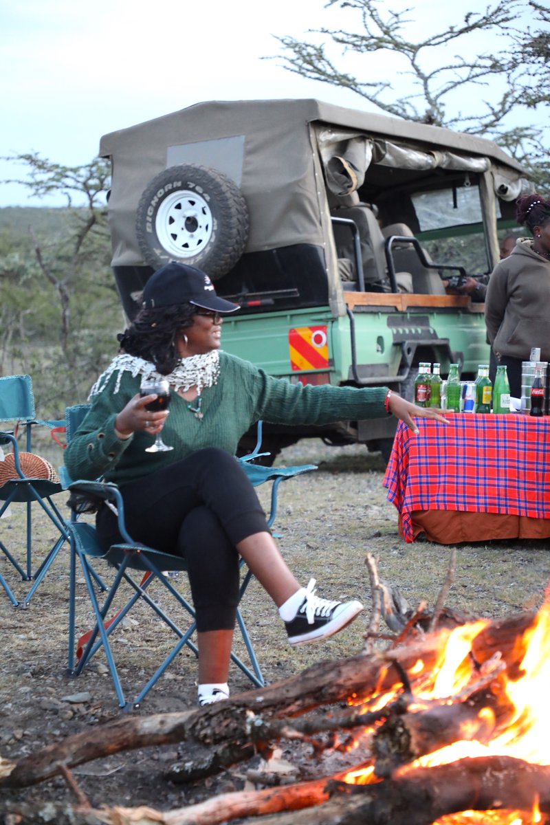 christinenay's tweet photo. #WILDSUNSET - The #BushWalk at @JAMBOLaikipia was unique and continued until the sunset with a bonfire overlooking a silver lake. Here is a new safari experience to try and that make you believe you cannot deny the law of nature... #MagicalKenya you got me again! #MKTE2022 https://t.co/Jh7aUM2qal