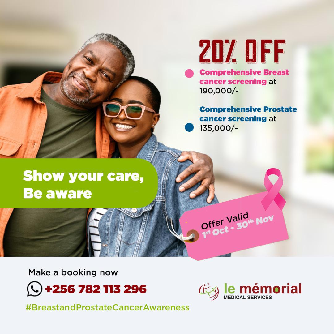 petercapello's tweet photo. Do you know anyone who has lost a close relative to #breastcancer or #ProstateCancer ? Encourage them to screen today @LeMemorialUg or at least once every 2 years on top of living healthy lifestyles.
#BreastCancerAwarenessMonth 
#prostateawarenessmonth https://t.co/et9PVO1u64