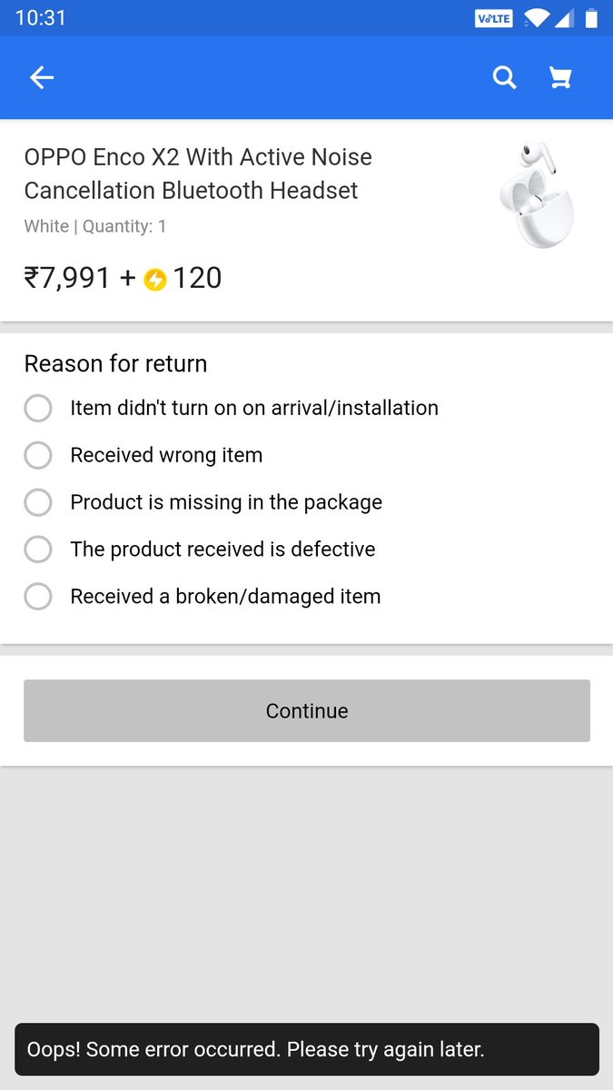 abhizar's tweet photo. @Flipkart I'm unable to return a defective product which got delivered yesterday. Helpdesk says to call the seller. I've never faced such issues from Amazon. The return policy and replacement policies are a joke. Kindly resolve. https://t.co/gB8gkeR0HZ