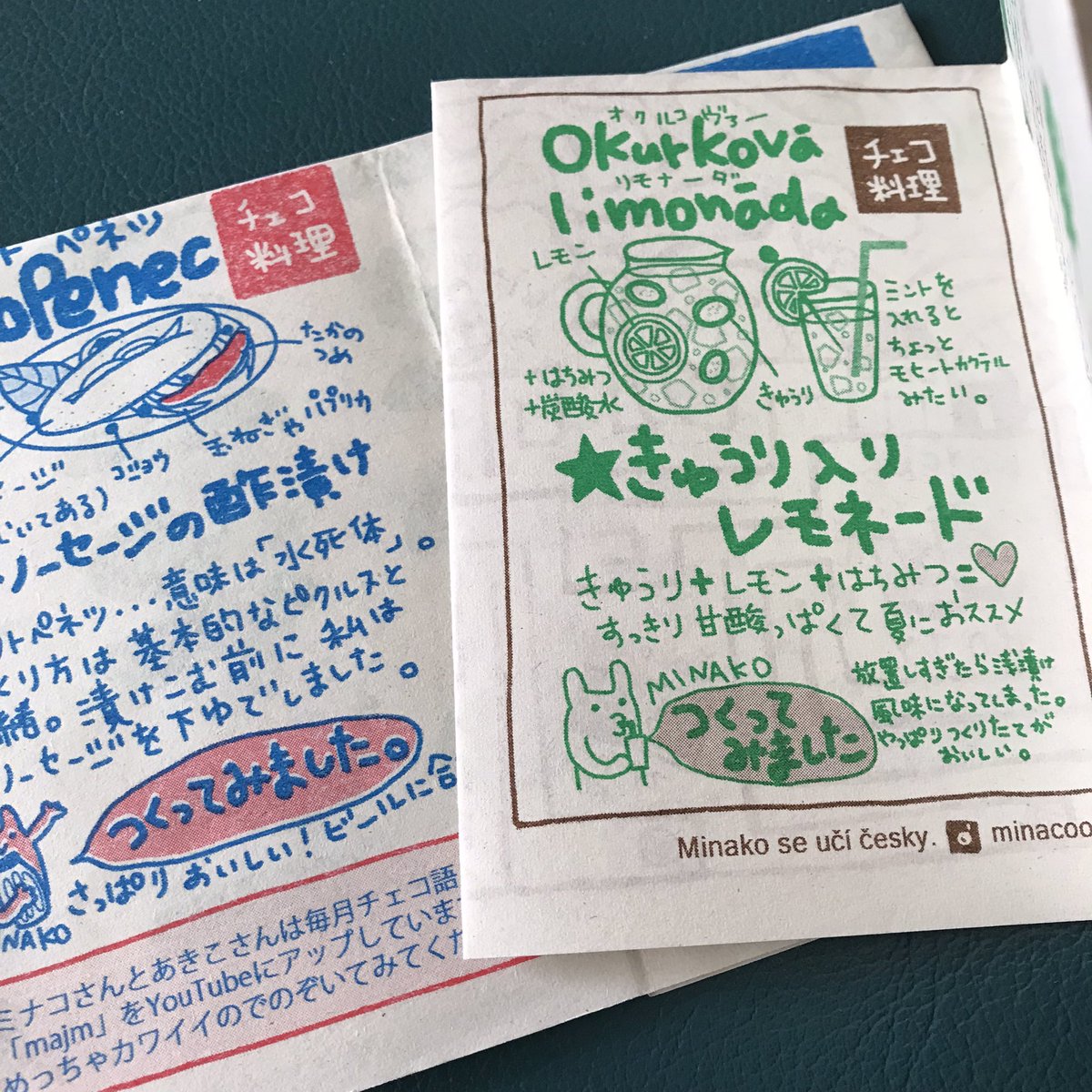 Minako, jedna členka Majm, píše sérii článků o českém jídlem !
