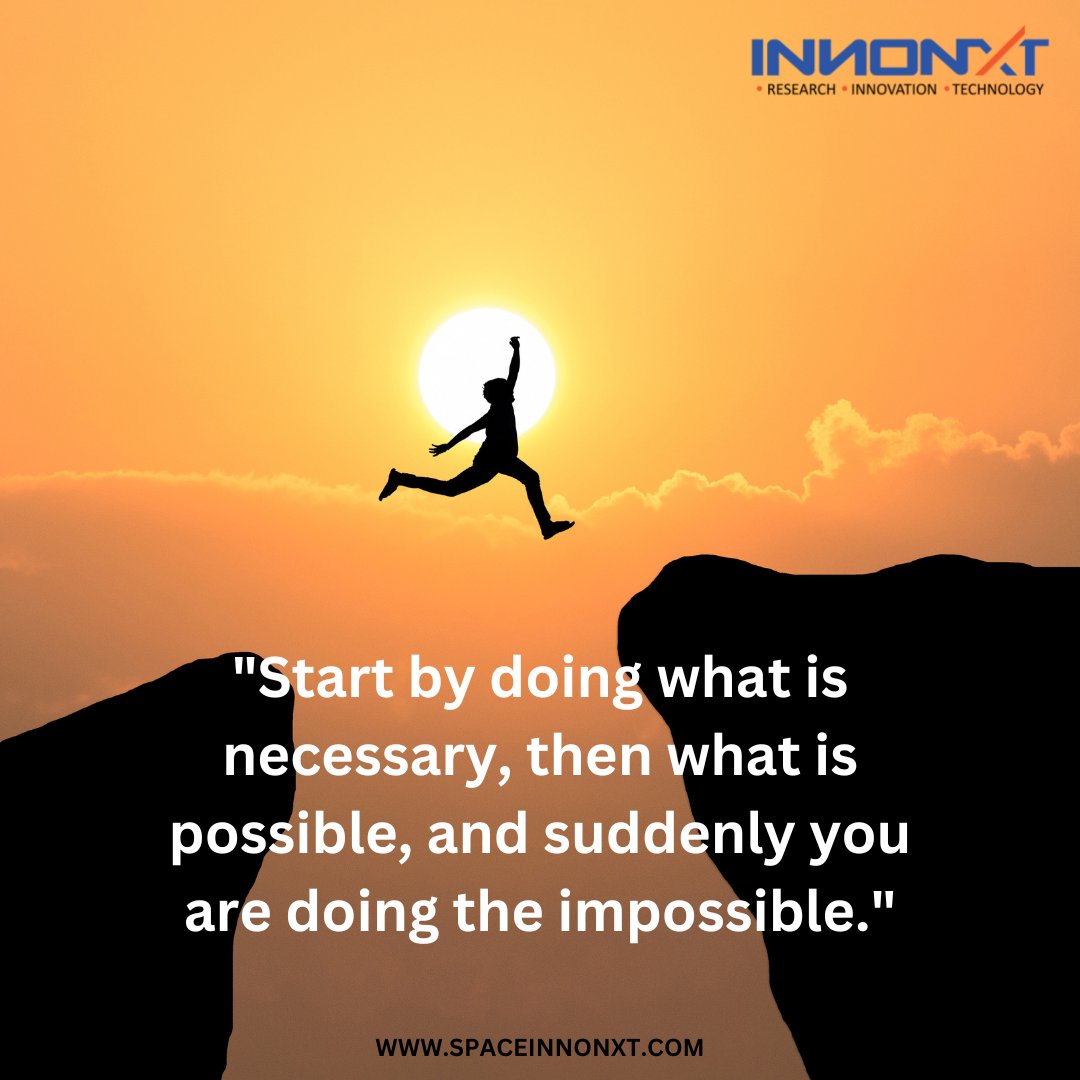 innonxt's tweet photo. "Start by doing what is necessary, then what is
possible, and suddenly you are doing the impossible."
.
.
 #spaceinnonxt #innonxt #research #innovation #technology #innovations #AdvancedTechnology #monday #mondaymood #mondayvibes #mondaymorning #mondaymotivation #mondaythought https://t.co/EpbqIeYm4Y