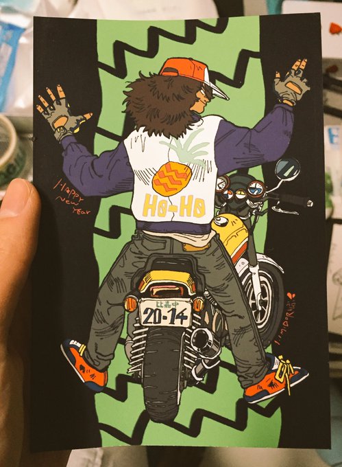 ここらへん全部テのファンアートだけど、このときの私の描いたバイクとか車サイコーだな 