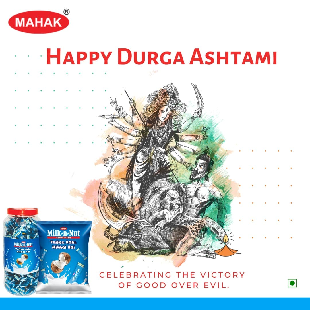 MahakGroup's tweet photo. May the sweet blessings of Goddess Durga be with you on #Ashtami and always!
Happy Durga Ashtami !
#HappyDurgaAshtami #durgapuja #ashtami #navratri #MilknNut #CoconutToffee #CoconutMithai #ToffeeNahiMithaiHai #BestCandy #MilkAndCoconut #RealCoconut #Sweetness #MahakKandiez https://t.co/6KEUGLu36c