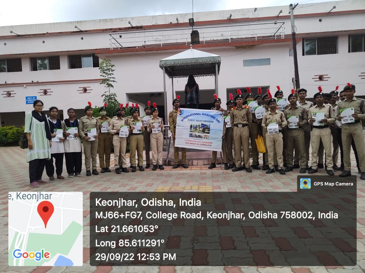 BiplabKumarBa15's tweet photo. Thursday, 29 September World Maritime Day 2022
D.D Auto College Keonjhar
@HQ_DG_NCC
@dgncc_india
@kalinga_sagar
@hirakudwarrior
@14_OdishaBnNCC
@TariniWarriors
@Gopalkr55311566
@Rajeev
@salma_kisku https://t.co/ZeUADwKraq