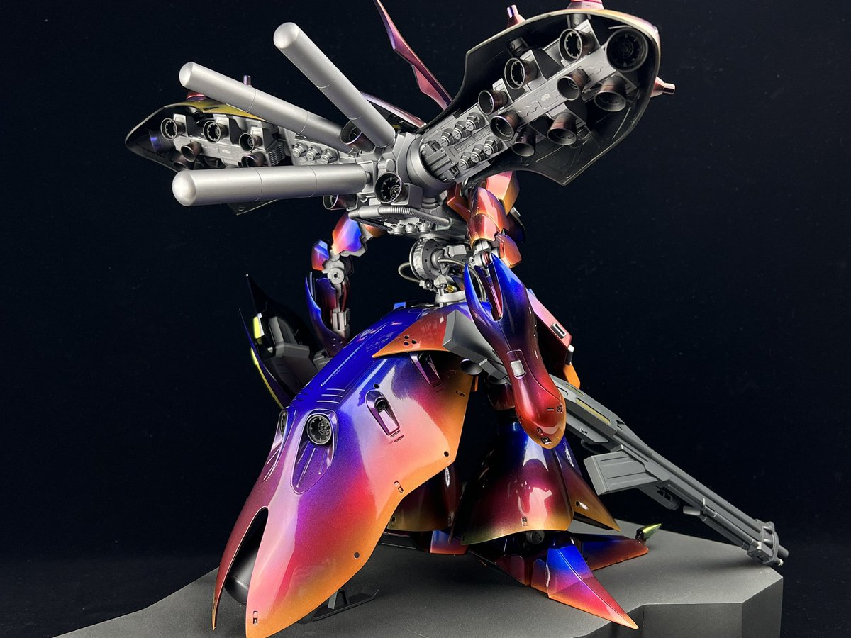 whezavy's tweet image. さぁ、お披露目といこうか。

『RE100 Nightingale〜逢魔』

元の形は残しつつ、より悪魔的に。
そのフォルムに夜の始まりを、「逢魔時」を彷彿とさせる色彩を纏わせてGBWCに参戦
加工箇所などはリプ欄にて
↓↓↓↓↓↓↓↓↓↓
#gunpla
#ガンプラの画像を貼るとRTされると聞いて
#GBWC2022