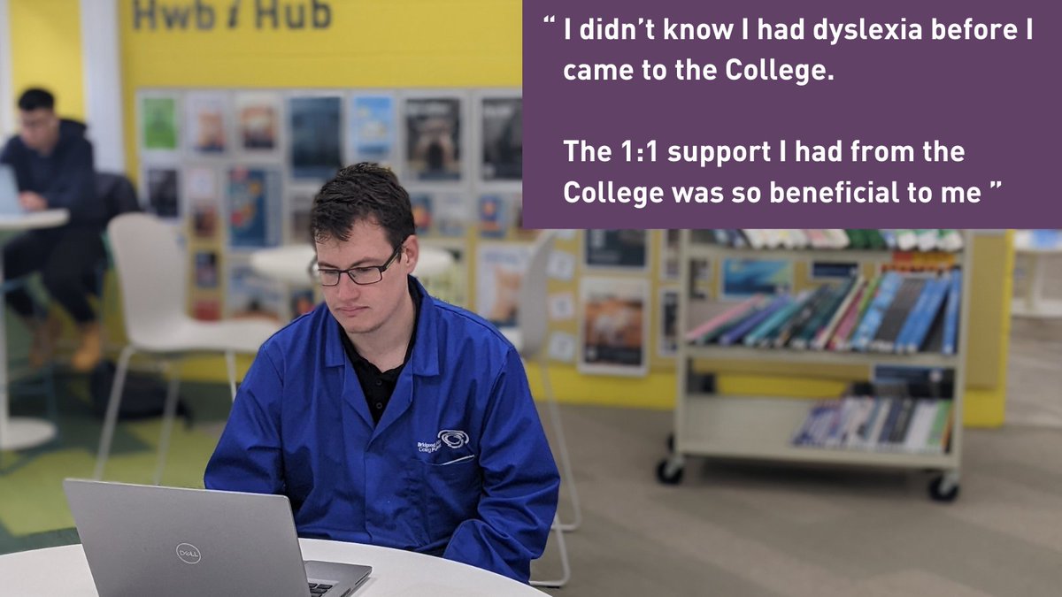 BridgendCollege's tweet photo. This week is Dyslexia Awareness Week.

The theme this year is ‘breaking through barriers’. 

Lee has dyslexia. He was a student with us who had support and is now a staff member working as an apprentice technician.

#DAW2022 #DyslexiaAwarenessWeek #BreakingThroughBarriers https://t.co/pQpIZrFNQ6