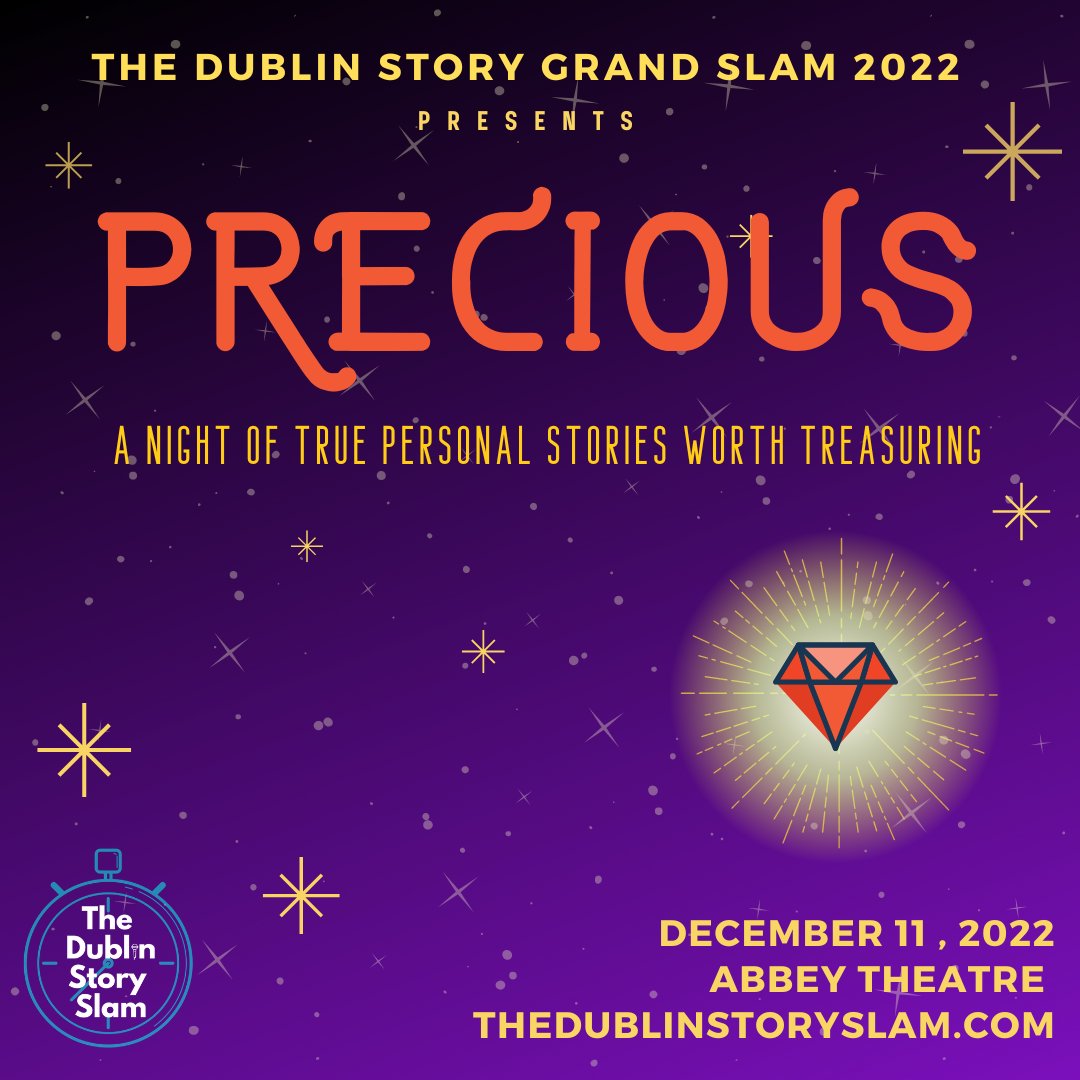 Tickets go on sale tomorrow for our first Grand Slam in nearly 3 years @AbbeyTheatre Make sure to join the mailing list over at thedublinstoryslam.com & we'll let you know when they go on sale. Excited doesn't quite cover it!