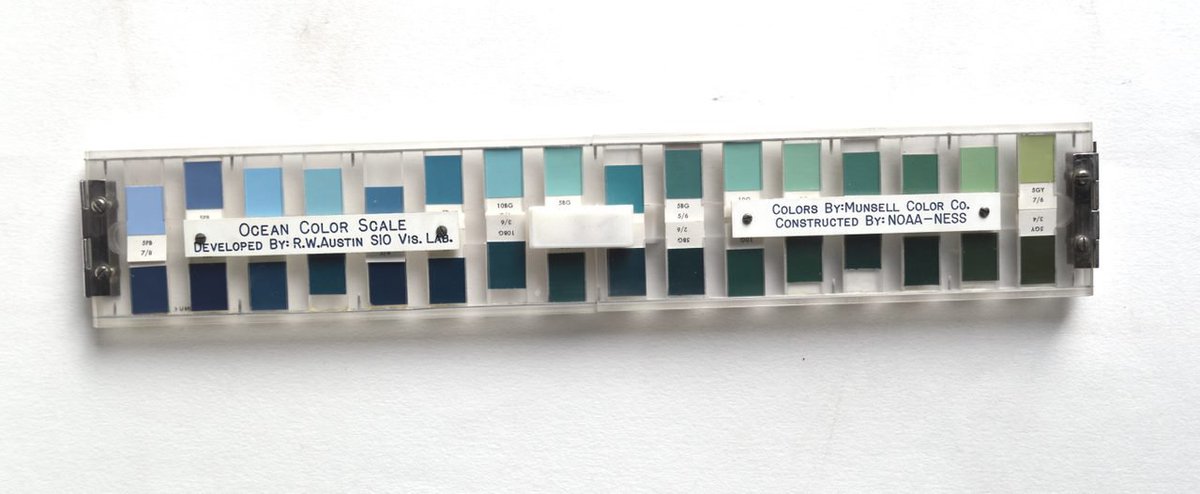 UoD_Museums's tweet photo. Alex another of our Museum Engagement Officers chose this Ocean Colour Scale found in the Geography Collection c.1970. 

"The blues and greens are so calming to look at and I love the idea that you are paint swatching the ocean!"   
#MuseumofHappiness #ScottishMuseumsDay https://t.co/lZOBTs9Q0u