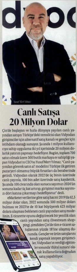effectburson's tweet photo. Canlı yayından satışın Türkiye'deki temsilcisi olan Vidyodan girişimciler için alternatif satış kanalı ve gençler için istihdam olanağı sunuyor.
Şu anda 1 milyon kullanıcıya sahip uygulama iki yıl içerisinde 20 milyon dolarlık yatırım yapmayı hedefliyor.
#EffectBCW #Vidyodanb https://t.co/U5VztXgglN