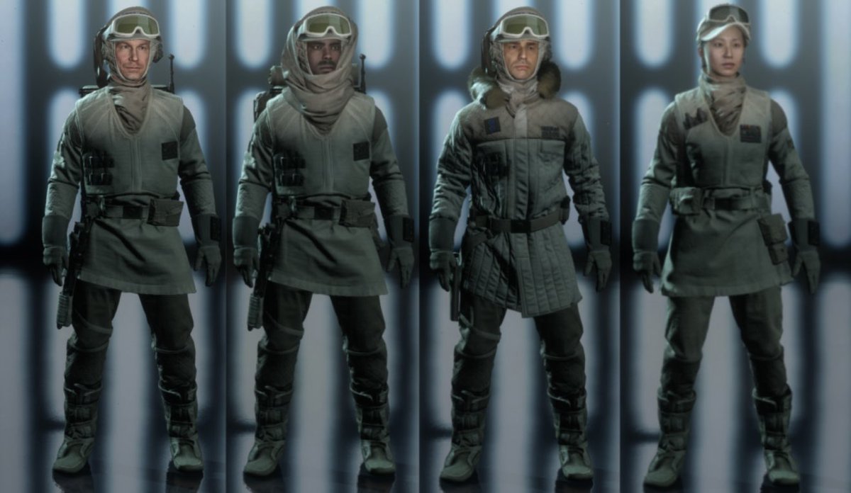 swbf_bot's tweet photo. 反乱同盟軍（寒冷地仕様）

［反乱同盟軍の偵察部隊は、寒冷な惑星環境に適応した毛深い二足歩行の爬虫類型生物トーントーンを、テクノロジーに頼らない偵察の足として用い、基地周辺をパトロールしていた］ https://t.co/8nWhGjCRl3