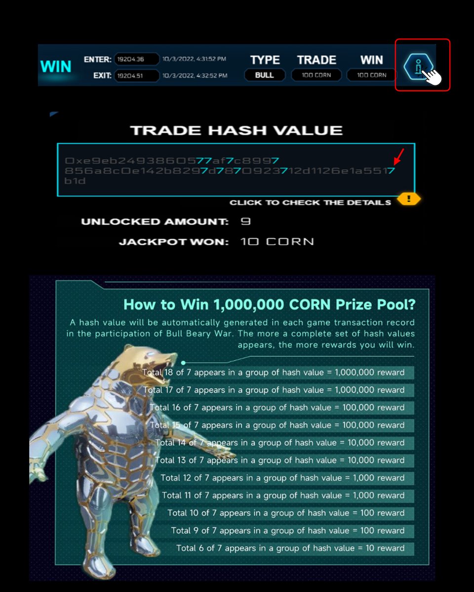 Deca_dao's tweet photo. Greetings!!
We would like to enhance you with an attractive “Hash Jackpot” which is a bonus in the 🦬 Bull &amp; Beary 🐻 game. Well, users now can check whether they are entitled to bonus rewards by checking every trade they have done. The more you play, the highest chance you win. https://t.co/AA1CVWcAlE
