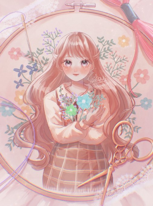 「flower holding scissors」 illustration images(Latest)
