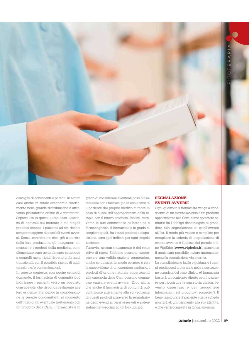 cucumba86's tweet photo. 🌿 Maneggiare con cura. #Fitovigilanza, il ruolo del #farmacista di comunità a #tutela della #salute #pubblica. Perché l’origine #naturale di un prodotto non è sinonimo di #sicurezza

a cura di  Giada Crescioli e Niccolò Lombardi
PUNTOEFFE n. 12/22 https://t.co/EA3wDpgcFv