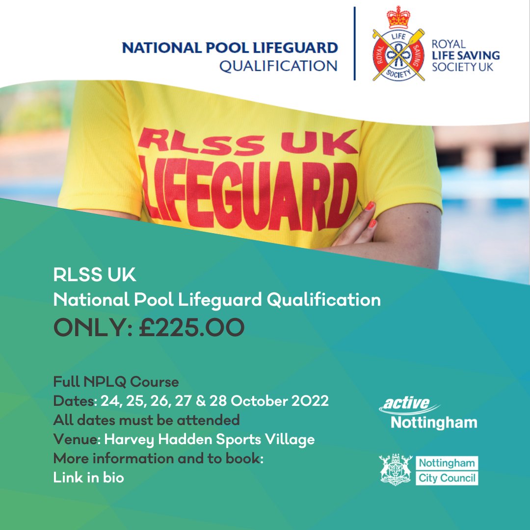 ActiveNottm's tweet photo. Are you interested in training to become a lifeguard? 🏊‍♂️
We have two courses available for October:
-17 Oct x5 days (all 5 days must be attended) https://t.co/895qDojuzK 
-24 Oct x5 days (all 5 days must be attended)
https://t.co/jhhufsyEmA
#Lifeguard #Training #ActiveNottingham https://t.co/954nhZR0xg