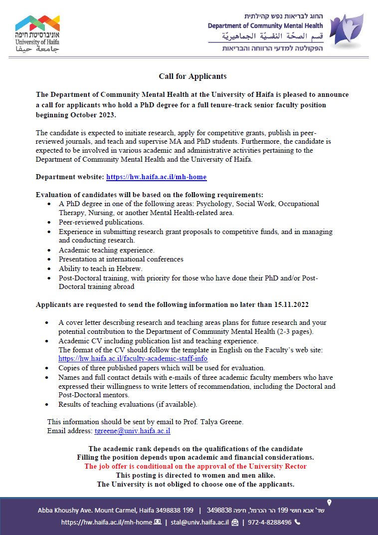 Community Mental Health Haifa tweet media