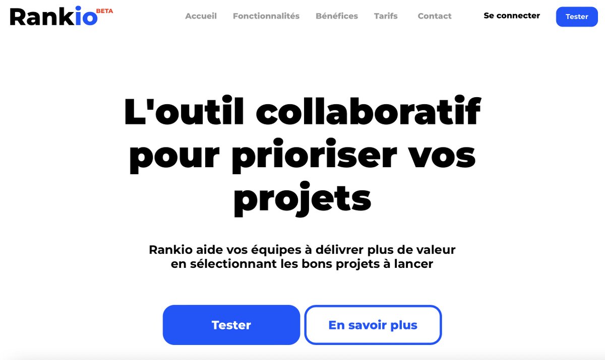 rankioapp's tweet photo. Rankio est un outil de #priorisation simple, efficace, et maintenant accessible à tous ! Finie la liste d’attente !
Venez tester et découvrir notre nouvelle home page ! #créationdevaleur #WSJF #leanportfoliomanagement #agilitéàléchelle #programmanagement #transformation https://t.co/OcrJOMt3gy