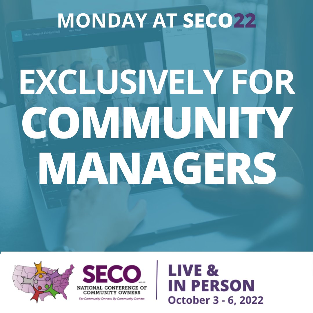 SecoConference's tweet image. Are YOU ready for Manager Monday?

If you’re attending our day of programming dedicated to community managers, you can check out the schedule here: secoconference.com/seco22/seco22-…

#SECO #SECO22 #CommunityManagers #ManagerMonday #MHIndustry #MHProfessional