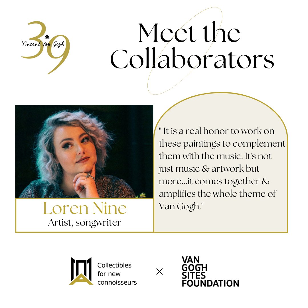 🌻 Ms. Loren Nine is the composer behind the Van Gogh NFTs. She's written songs with over 45 million streams for artists like Hot Shade, Nona, Ten Times, Möwe, FTampa, and more. 

✅ Subscribe now to reserve (limited availability)
👉Link: appreciator.io/coming-soon/
