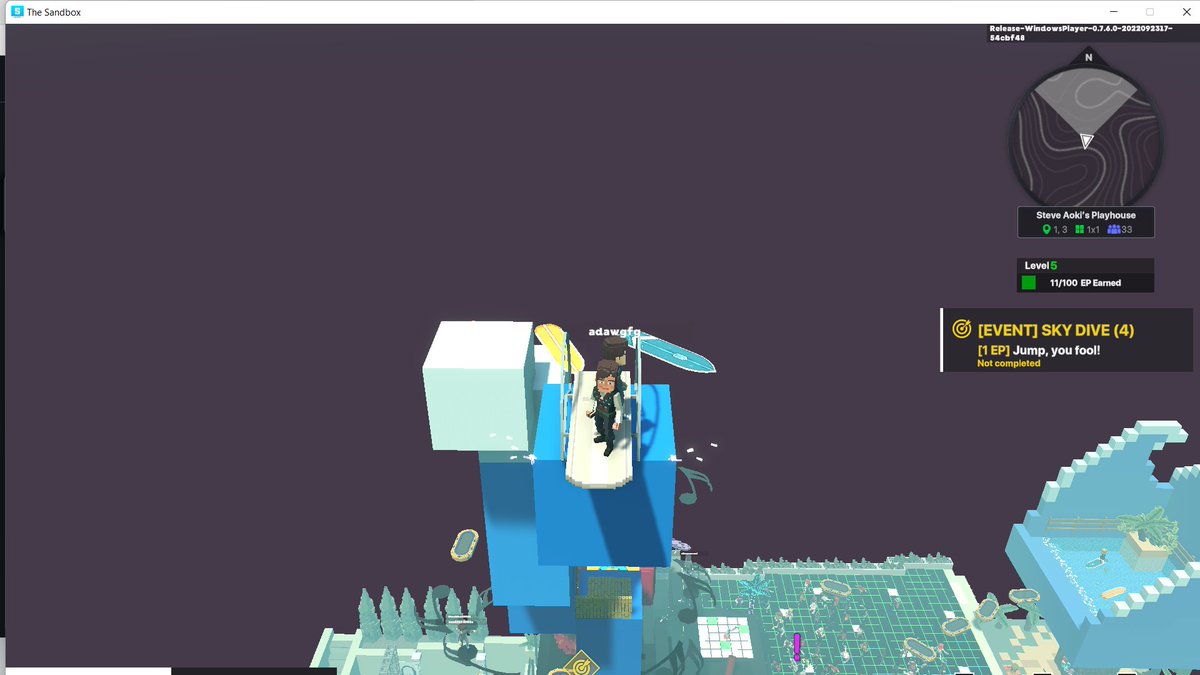 YusufIvon's tweet photo. @TheSandboxGame @steveaoki I just participated in the #SandboxAlphaS3Giveaway for a chance to win 500 SAND! Found the high diving board in @steveaoki's Playhouse, check out my screenshot below!
👇
jump jump https://t.co/zy2pVeQ168