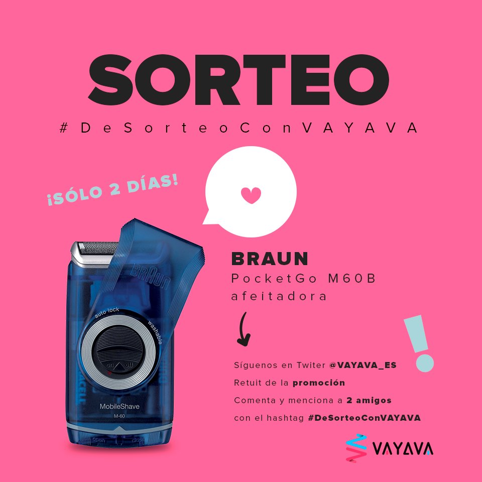 VAYAVA_ES's tweet photo. #DeSorteoConVAYAVA
Consigue un afeitado suave y profesional🧏 con la #BraunPocketGoM60B

¡La sorteamos!
👍Síguenos @VAYAVA_ES
🔁Retuit
📢Menciona a 2 amigos con el hashtag #DeSorteoConVAYAVA
*Sorteo válido hasta 04/10 a 23:59h
**Bases legales https://t.co/58LBkEzXpX https://t.co/tuuYqHXtfg