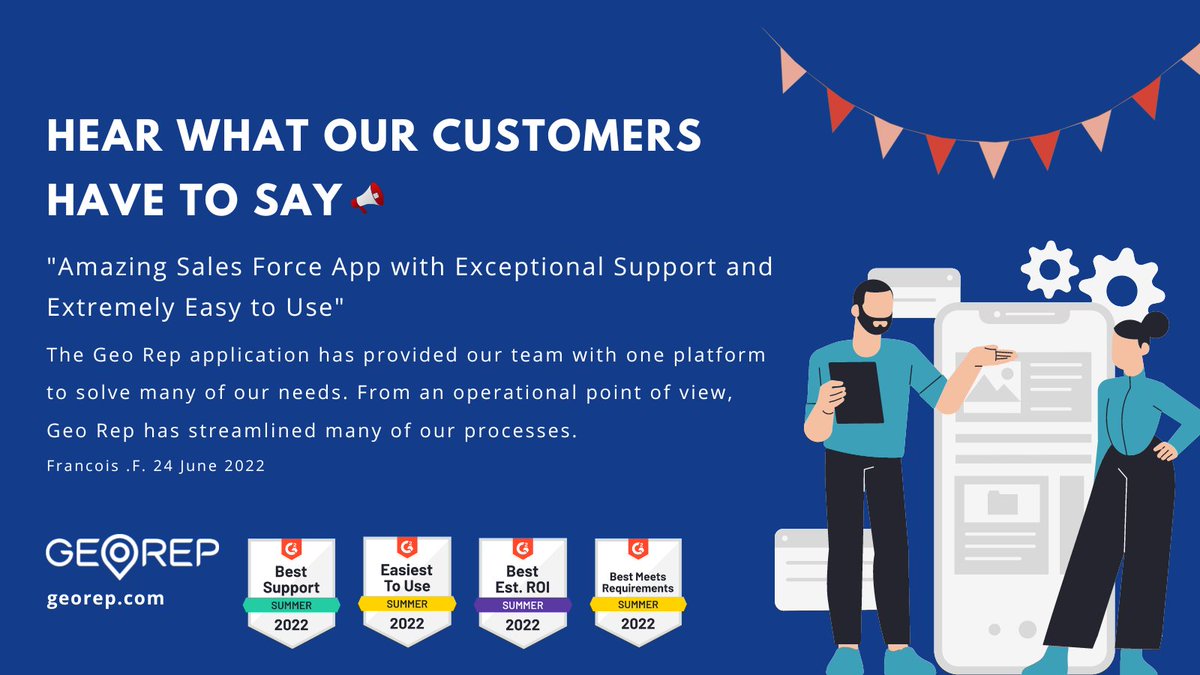officialgeorep's tweet image. Our customers say it best, they love us and we love them! The Geo Rep Team is here for you and your team. Check out our G2 reviews and get to know us better! 🌞lnkd.in/gNmUMdTe @G2dotcom #GeoRep #FieldSalesSoftware #Reviews